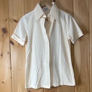 Vintage Sears Perma-Prest short sleeve blouse, cream